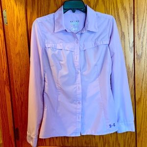 Pink under armour blouse sz med